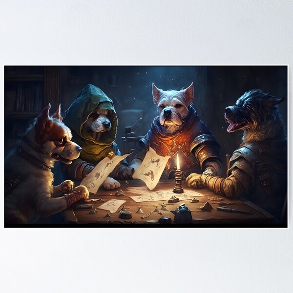 Item preview, Dogs Playing Dungeons And Dragons designed and sold by PandaCreates.