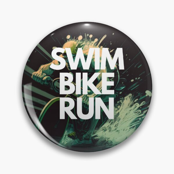 Item preview, Swim Bike Run Triathlon White on Black chaotic, Danish Pastel, Gadgetpunk, body shot, CGsociety, High contrast designed and sold by Triathlongram.