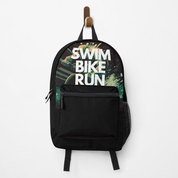 Item preview, Swim Bike Run Triathlon White on Black chaotic, Danish Pastel, Gadgetpunk, body shot, CGsociety, High contrast designed and sold by Triathlongram.