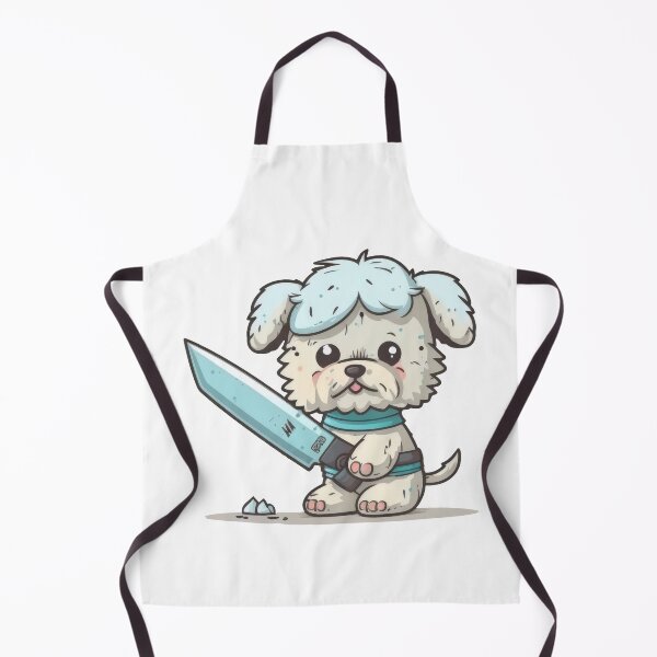 Item preview, Cute Dog With Knife Sticker Shirt Print designed and sold by NateFellhauer.