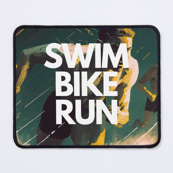 Item preview, Swim Bike Run Triathlon White on Black Danish Pastel, CGsociety, High contrast, Interactive, olive colors, McBling, film noir lighting designed and sold by Triathlongram.