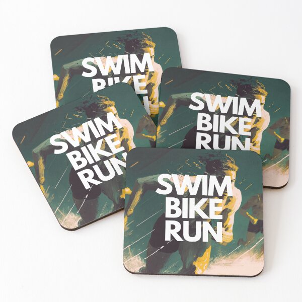 Item preview, Swim Bike Run Triathlon White on Black Danish Pastel, CGsociety, High contrast, Interactive, olive colors, McBling, film noir lighting designed and sold by Triathlongram.