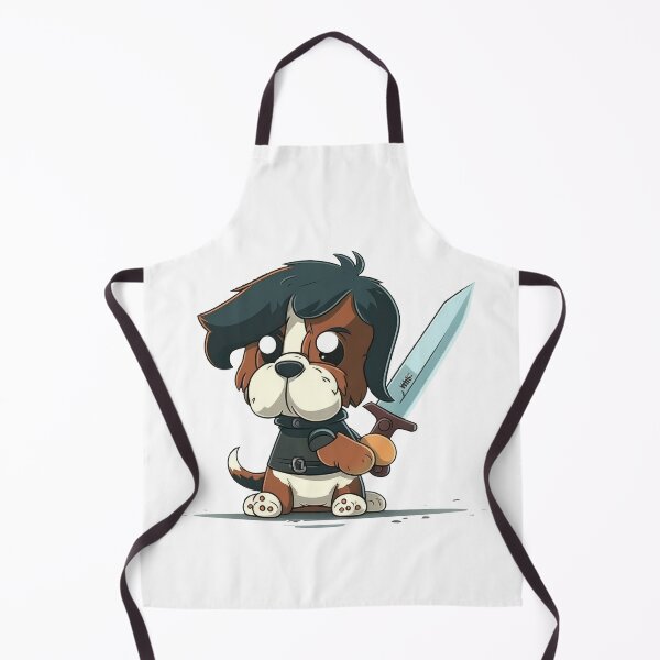 Item preview, Cute Dog With Knife Sticker Shirt Print designed and sold by NateFellhauer.