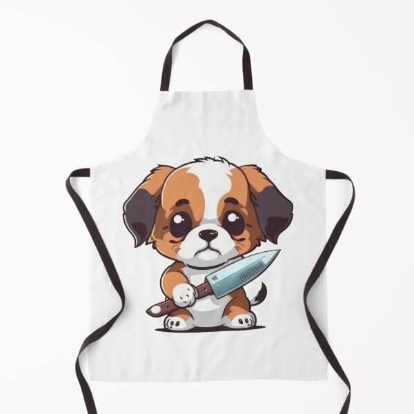 Item preview, Cute Dog With Knife Sticker Shirt Print designed and sold by NateFellhauer.