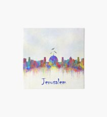 Jerusalem city skyline watercolor print Art Board
