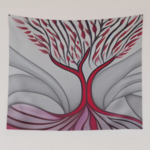Item preview, Lone Tree in Red and Gray designed and sold by ArtistsQuest.
