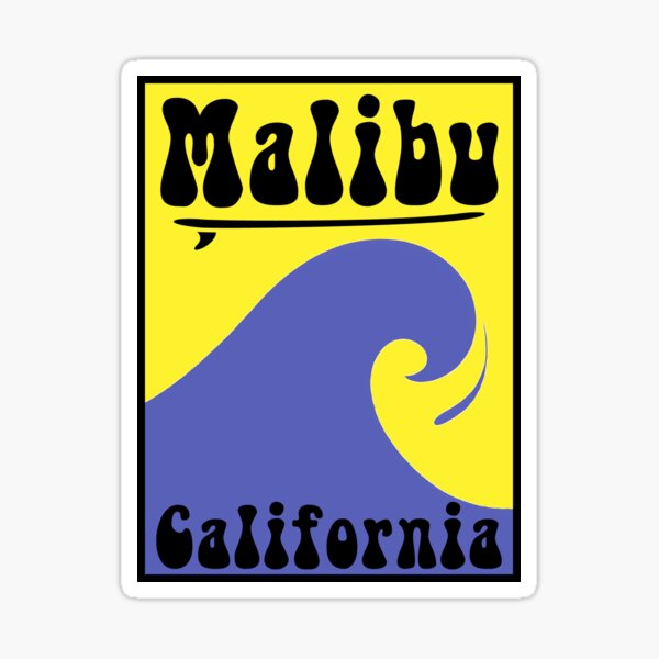 Item preview, Surfing Malibu Beach California Retro 70's Hippie Hippy designed and sold by DESTINATIONS DECAL.