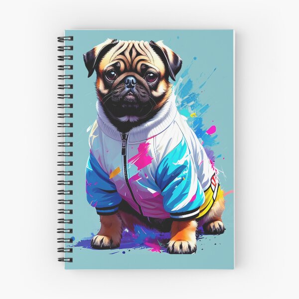Item preview, Charming Pug in Trendy Varsity Jacket designed and sold by Pawsitive Palette.