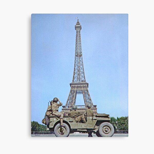 Item preview, American soldiers watch as the Tricolor flies from the Eiffel Tower again, c. 25 August 1944, Paris, France. designed and sold by Marina Amaral.
