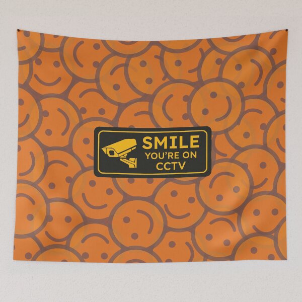 Item preview, Smile you're on CCTV black sign designed and sold by theredfoxs.