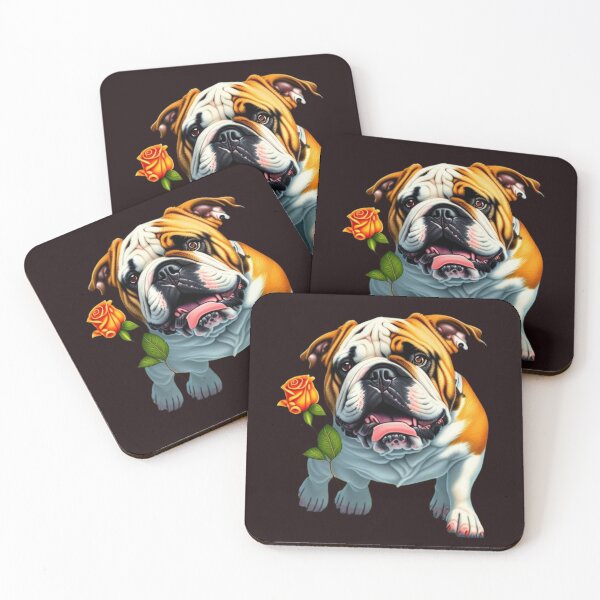 Item preview, For the love of a Bulldog with his rose! designed and sold by ArtofMac.