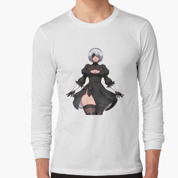 新品　NieR:Automata Long Sleeve T-shirt L Japan Style Nier Automata 2b Mask shirt - LuckyZ Art
