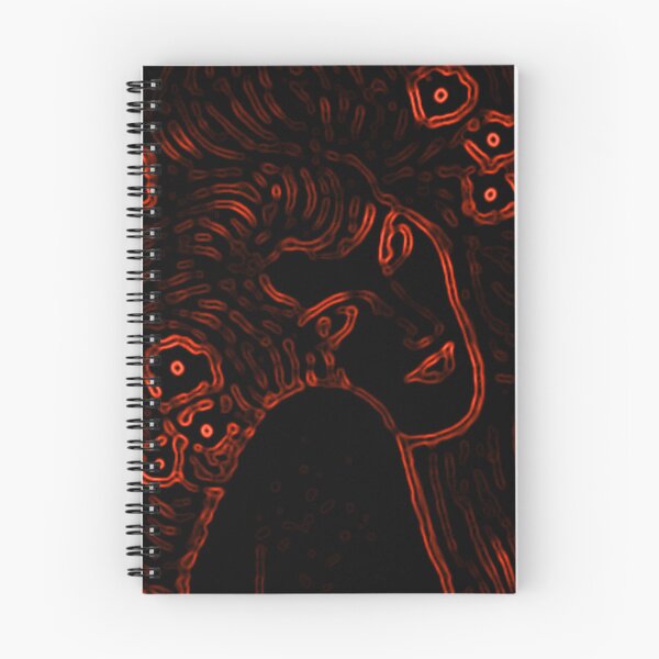 Item preview, Gustav Klimt Orange Red on Black Woman with Flowers in Her Long Hair Beethoven Friese Painting Monochromatic Digital Effects Edit by Veda Graphic Abstract designed and sold by kattakitty.