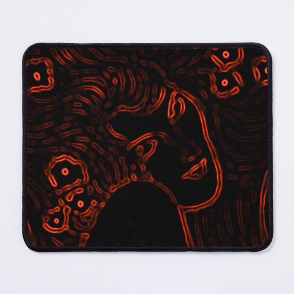 Item preview, Gustav Klimt Orange Red on Black Woman with Flowers in Her Long Hair Beethoven Friese Painting Monochromatic Digital Effects Edit by Veda Graphic Abstract designed and sold by kattakitty.