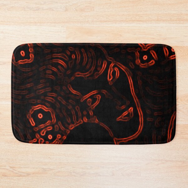 Item preview, Gustav Klimt Orange Red on Black Woman with Flowers in Her Long Hair Beethoven Friese Painting Monochromatic Digital Effects Edit by Veda Graphic Abstract designed and sold by kattakitty.