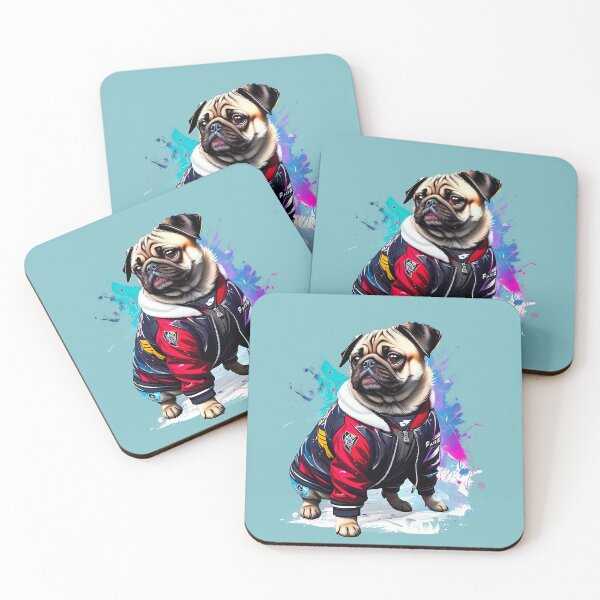Item preview, Cool Pug in Hip Hop Varsity Jacket designed and sold by Pawsitive Palette.