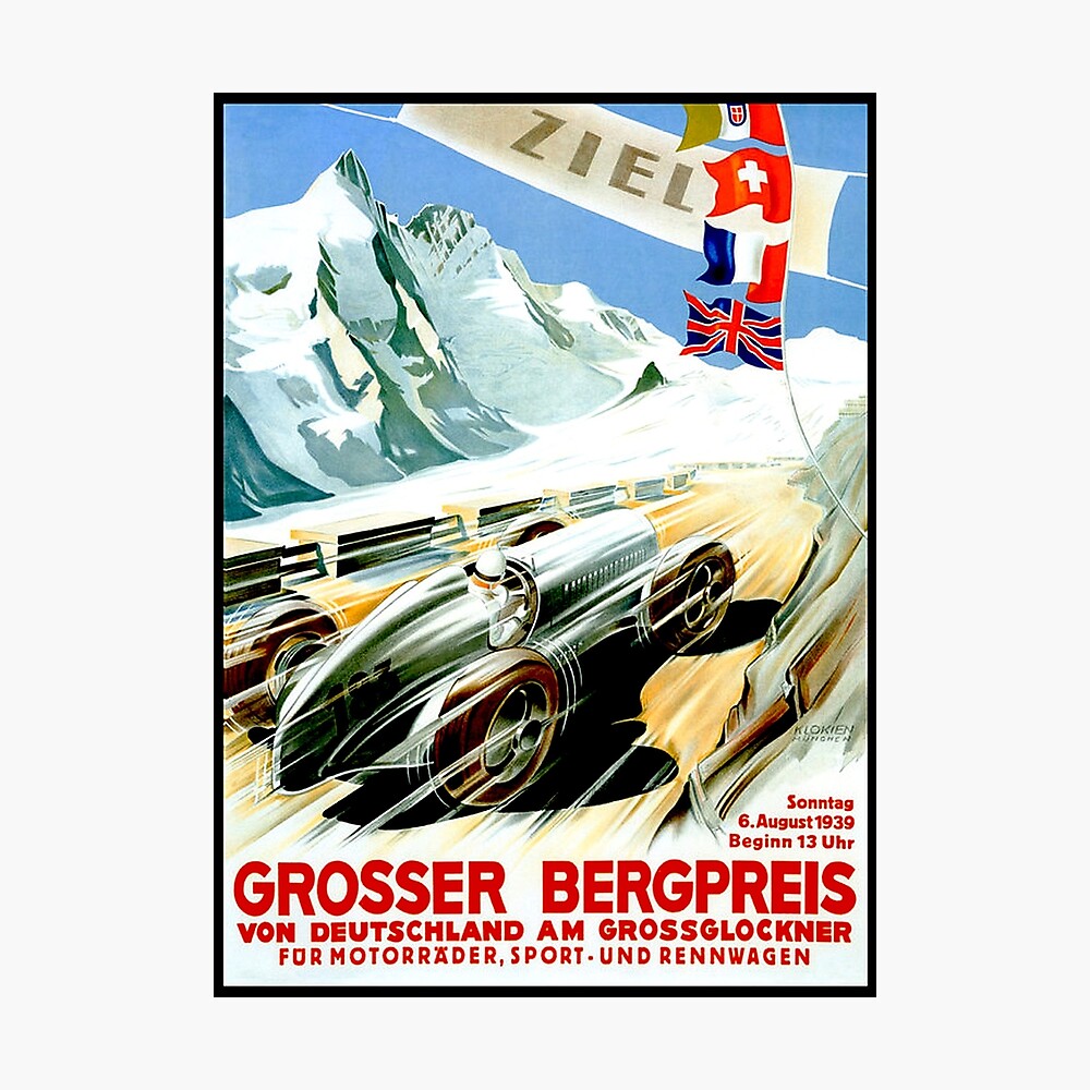 1935 German Grand Prix Vintage Style Auto Racing Poster 20x30 