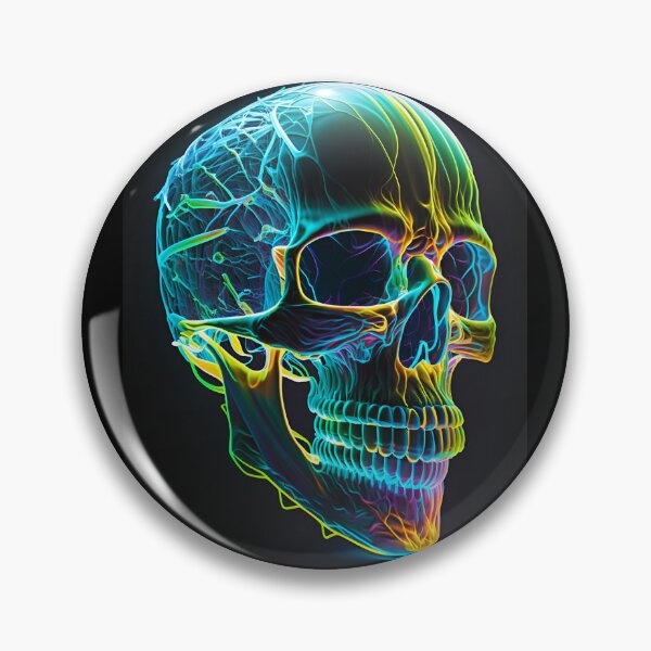 Item preview, Neon Skeleton Head designed and sold by Ritik11.