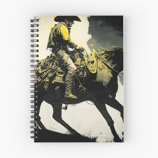 Item preview, Cowboy on a Horse Yellow Gray Dark Shades Art designed and sold by ArtfulAmbitions.