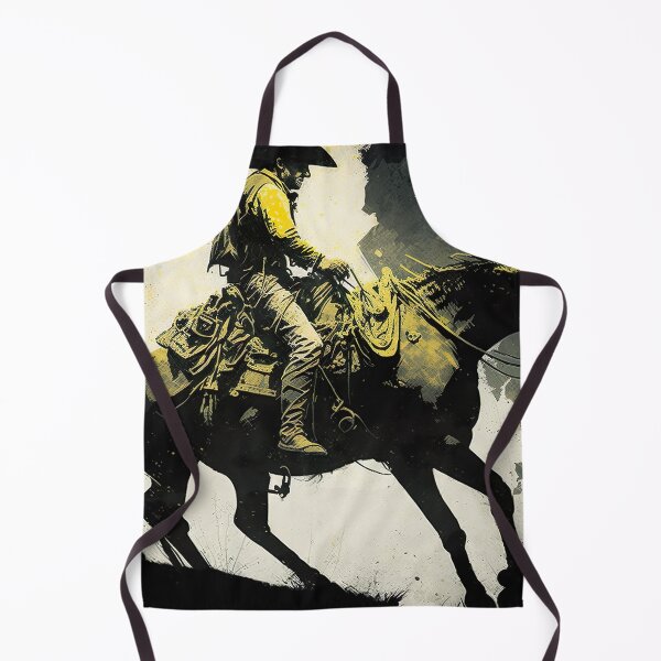 Item preview, Cowboy on a Horse Yellow Gray Dark Shades Art designed and sold by ArtfulAmbitions.
