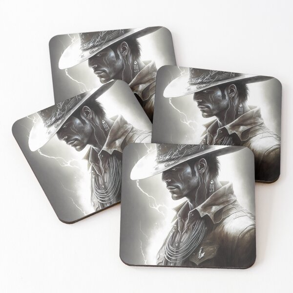 Item preview, Cowboy Black and White Drawing designed and sold by ArtfulAmbitions.