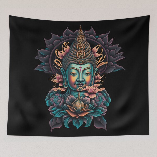 Item preview, Lotus Bliss , buddha bliss , buddha zen minimilistic illustration designed and sold by bharuarts.