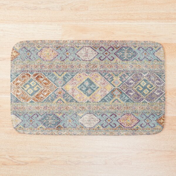 Vintage Bohemian Traditional Oriental Moroccan Style Bath Mat