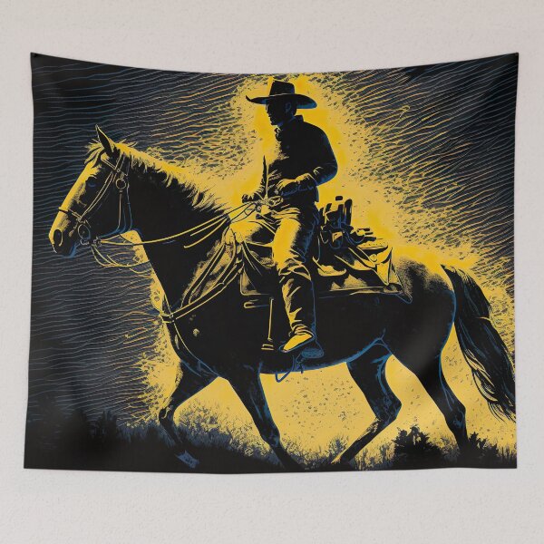 Item preview, Cowboy Riding Horse Ranch Style Art designed and sold by ArtfulAmbitions.