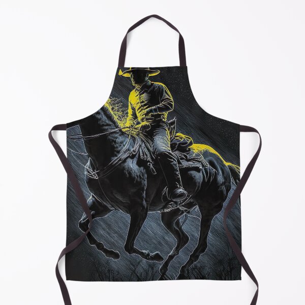 Item preview, Horse Riding Modern Cowboy Shades of Blue and Yellow designed and sold by ArtfulAmbitions.