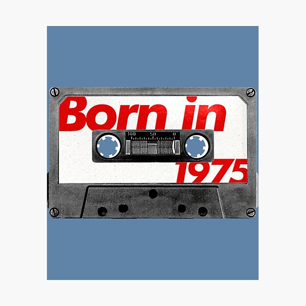Item preview, Born in 1975   Retro Style Cassette Birthday  designed and sold by Onapproach.