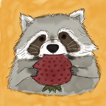Artwork thumbnail, Strawberry Racoon by emastrations