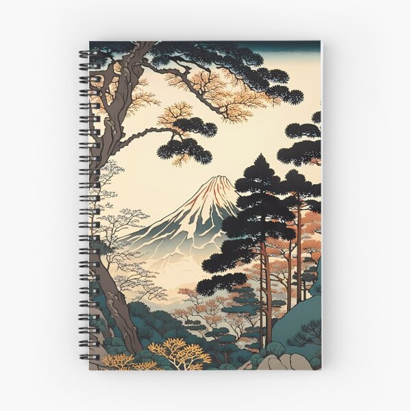 Item preview, Ukiyo e style painting of Mount Fuji with large green trees designed and sold by Powercat Graphic Arts.