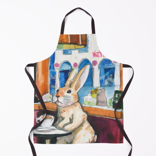 Item preview, Rabbit in a coffee shop-Edited AI generated art designed and sold by Frostp.