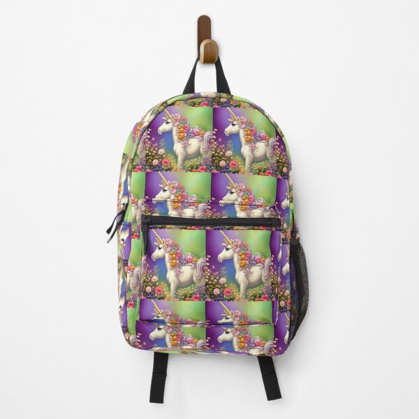 Item preview, Unicorn Colorful Flowers Rainbow designed and sold by purplesensation.