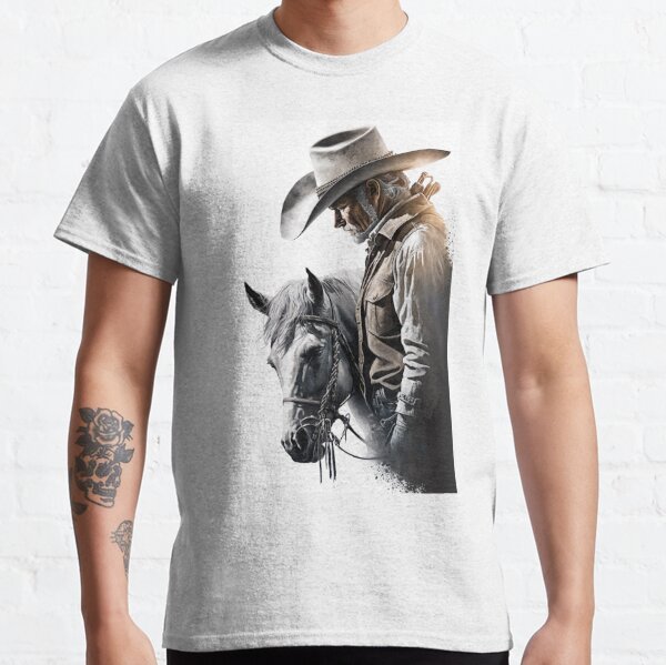 Cowboy With Horse Men's T-Shirts for Sale
