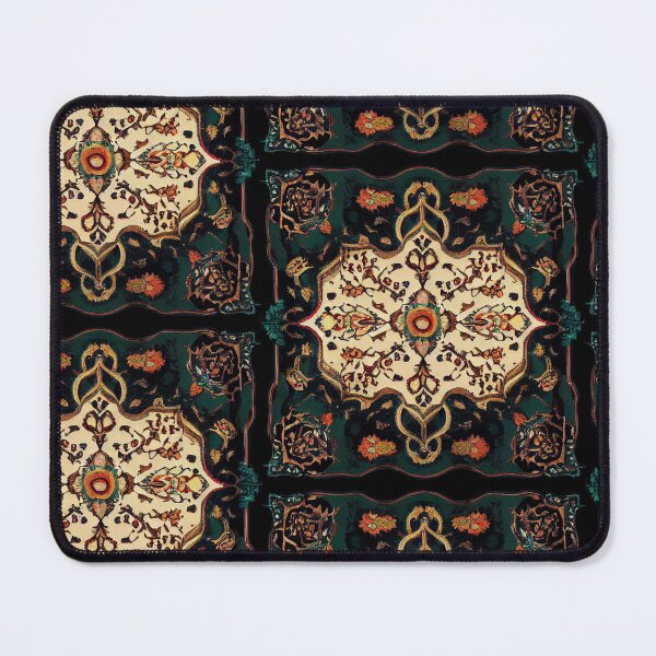 Item preview, Kashmiri Traditional Pattern design In Black, sea green and cream designed and sold by m14arts.