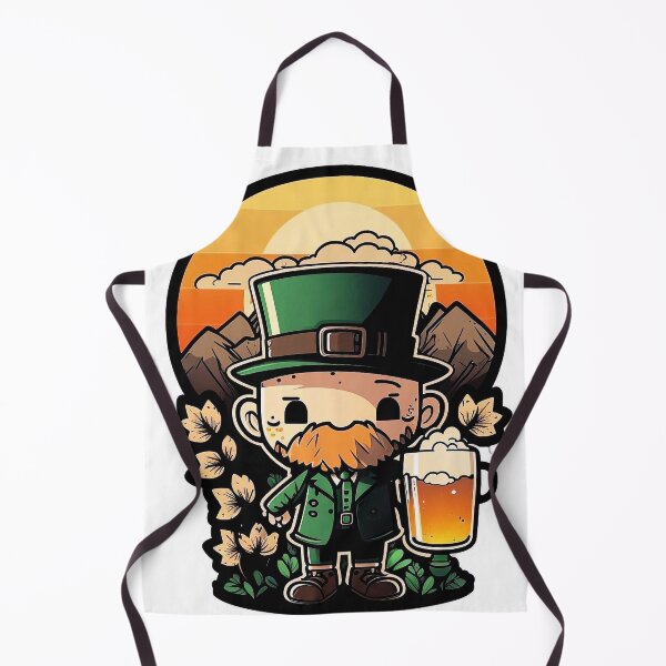 Artikelvorschau, Irischer Leprechaun mit Guinness bei Sonnenuntergang entworfen und verkauft von knuppify.