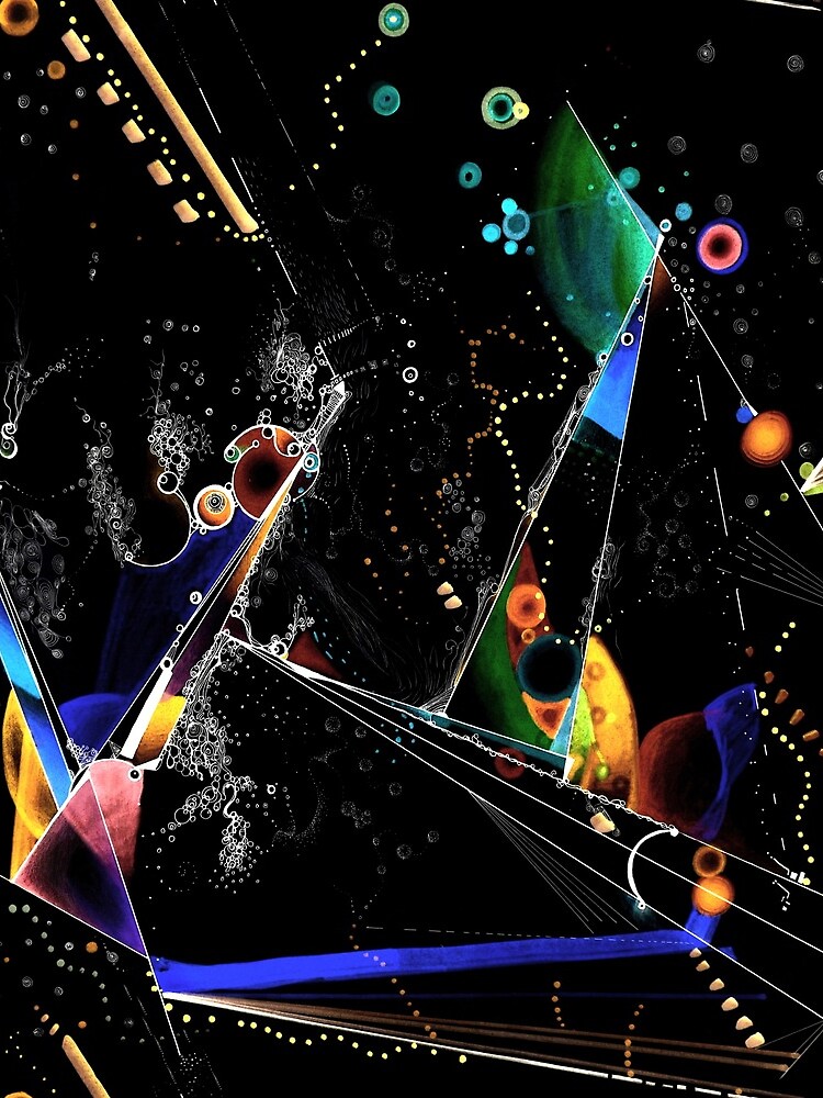 clothing and decor - Spanning the void inverted on black by rvalluzzi