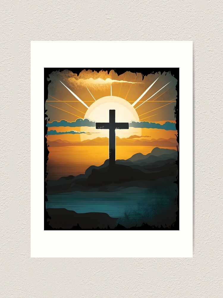 Sunrise Cross: A Symbol of Hope and Faith sunrise-cross-a-symbol-of-hope-and-faith-art-print-for-sale-by-chaladesign-redbubble