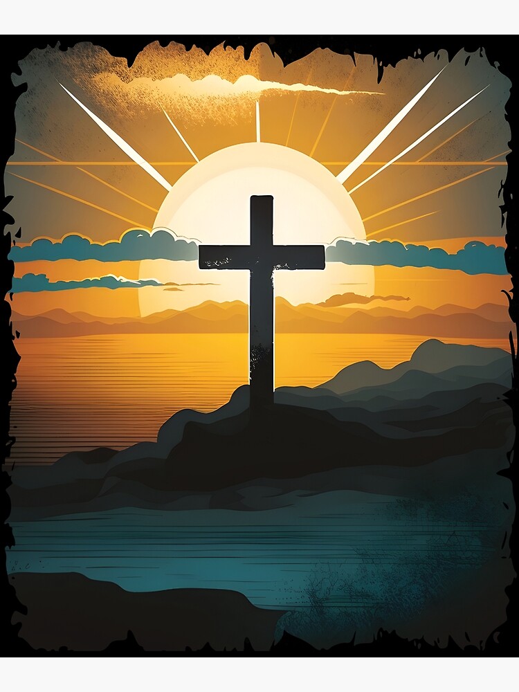 Sunrise Cross: A Symbol of Hope and Faith sunrise-cross-a-symbol-of-hope-and-faith-art-print-for-sale-by-chaladesign-redbubble