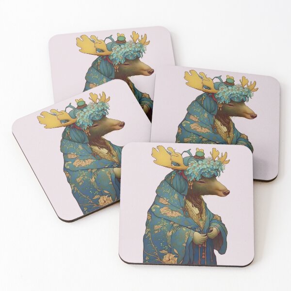 Item preview, Traditional Art Nouveau Anthropomorphic Moose designed and sold by entwithanaxe.