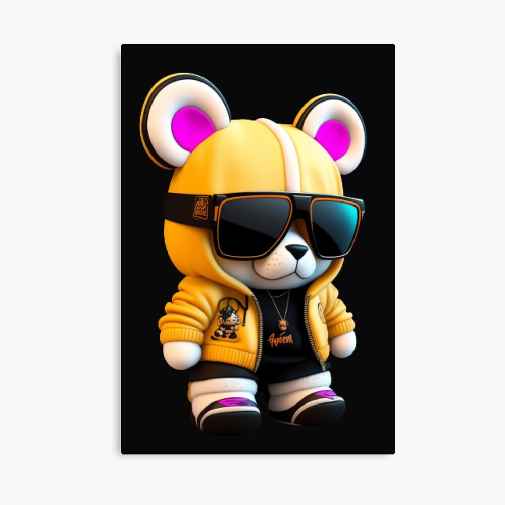 Large Hip Hop Teddybear with a Chain · Creative Fabrica