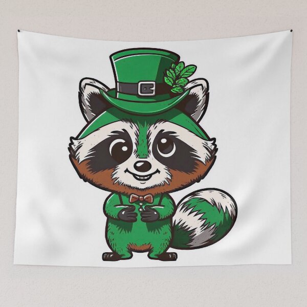 Item preview, Crazy raccoon with hat to St. Patrick designed and sold by knuppify.