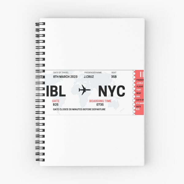 Item preview, Istanbul to New York Plane Ticket Style Design designed and sold by Beach-Designs.