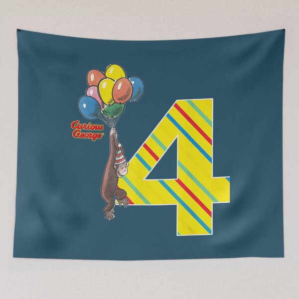 Item preview, Curious George Vintage 4th Birthday Balloons  designed and sold by LukePritchard.