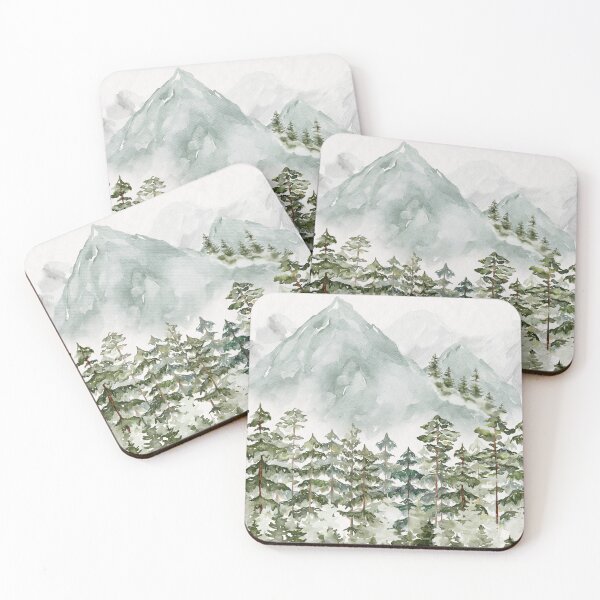 Item preview, Pinery and Mountains Watercolor designed and sold by Nature Hues.