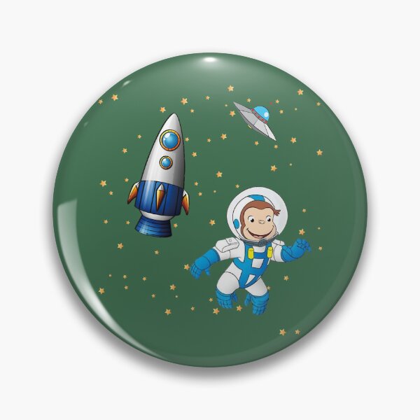 Item preview, George  the curious monkey astronaut cartoon in space scene for childrens room . designed and sold by LukePritchard.