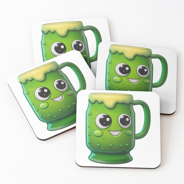 Item preview, Smiling Mug in Green for St. Patrick's Day - Ink Illustration designed and sold by yumeokoete.