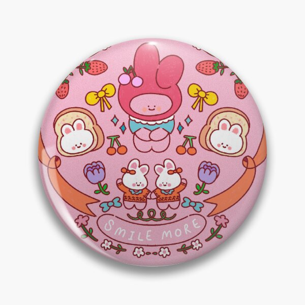 Artikelvorschau, Set aus süßem Hasen- und Blumenbrot. Cartoon-Hase. sommerliches Zeug. so hübsch. Kawaii.Vektor.pink. Glücklich entworfen und verkauft von UnloveToy10.