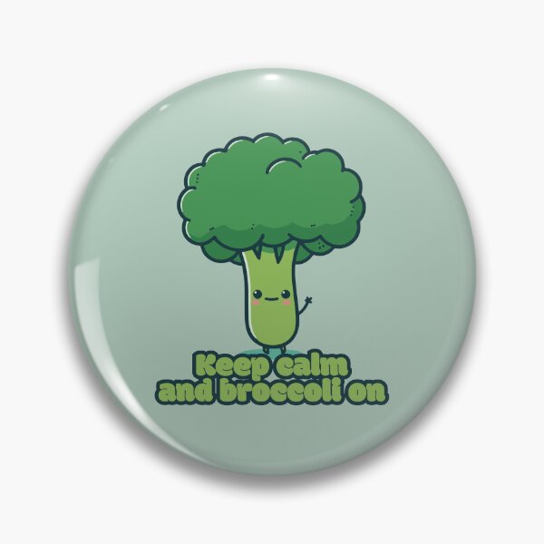 Item preview, Mantenga la calma y el brócoli encendido - Cute Kawaii Broccoli designed and sold by RoboRaphael.